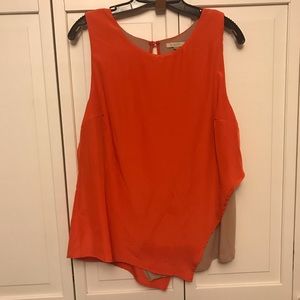 Bordeaux Orange & Tan Sleeveless Top